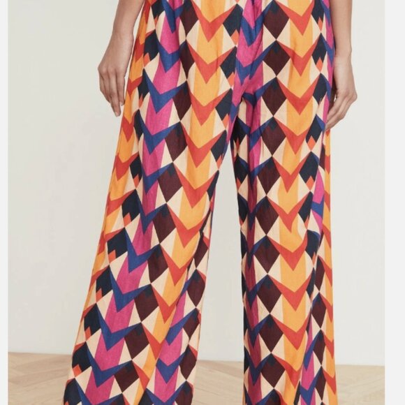 FARM RIO Lindeza Grafica Printed Wide-Leg Linen Pants - Picture 9 of 9